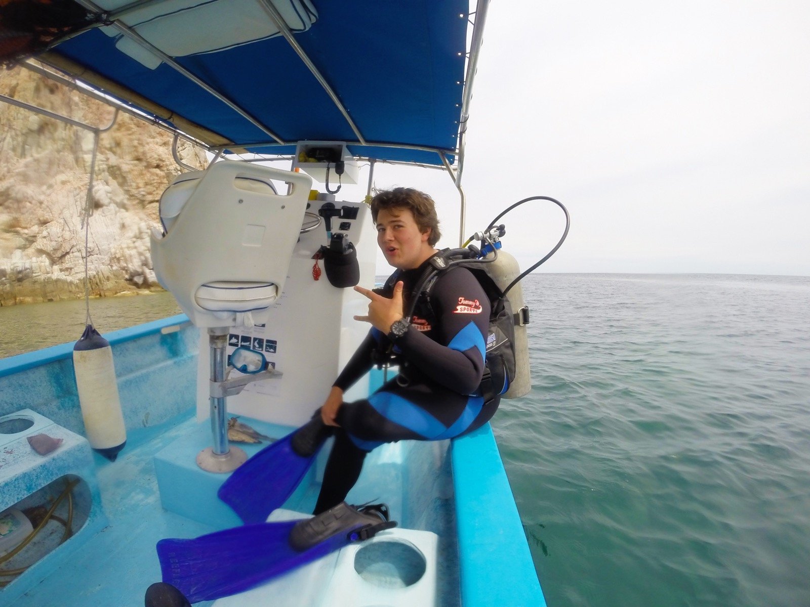 Buzo junto a lobo marino en Land's End, Bahía Cabo San Lucas