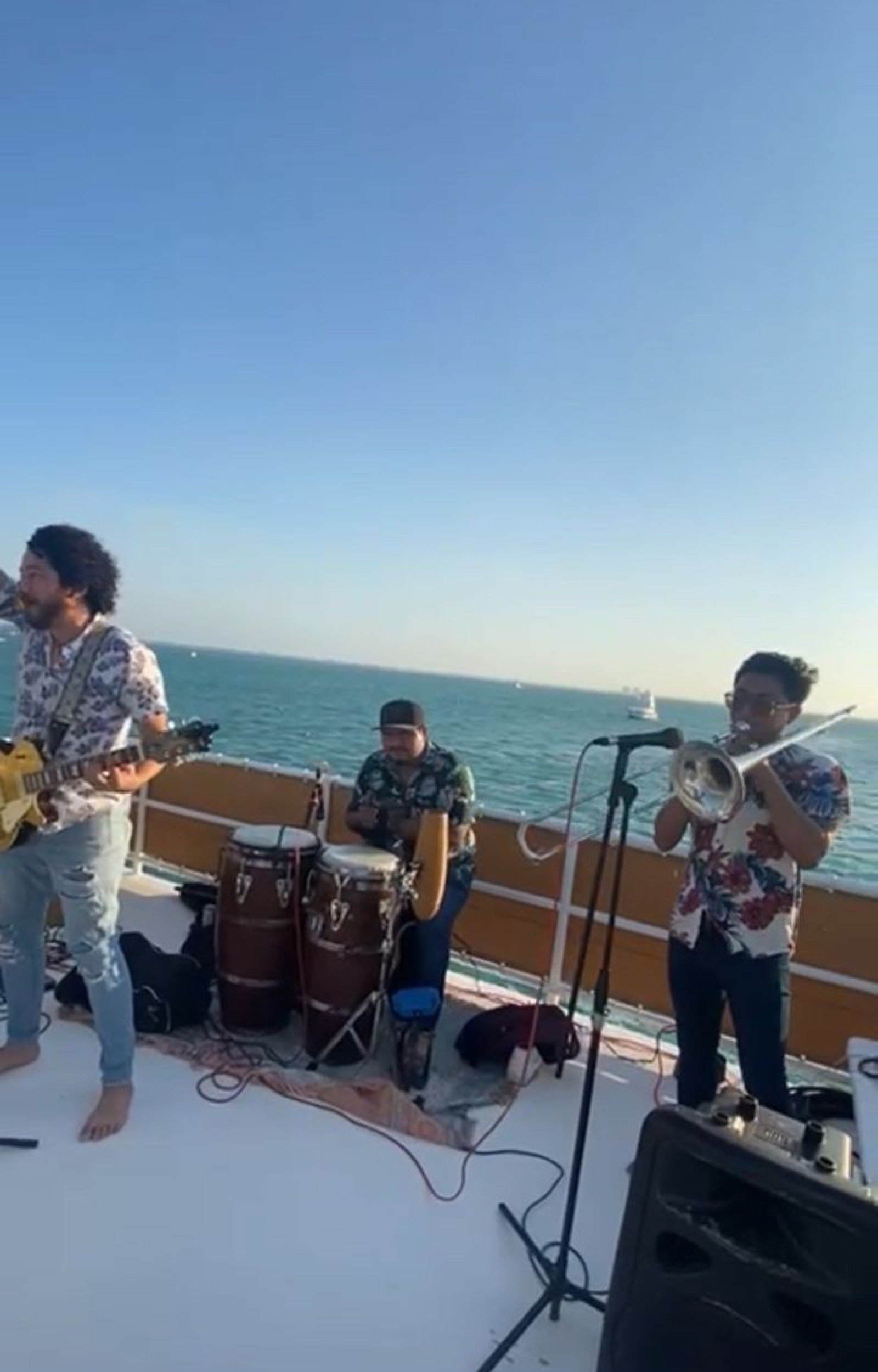 50 ft party catamaran with 40-guest capacity hosting a corporate event off Marina Yucalpetén, Progreso