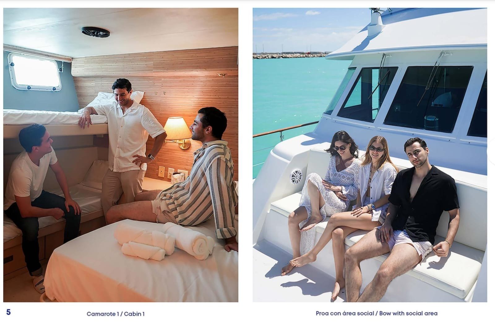 Mega-yate de 77 pies con estabilizadores y camarotes de lujo anclado frente a Marina Yucalpetén, Progreso